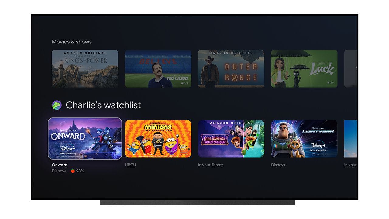 An image of Google TV’s new parent-managed watchlist.