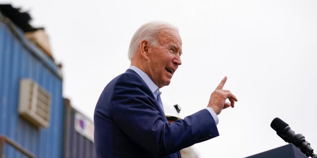 President Biden speaks about infrastructure investments at the LA Metro, D Line (Purple) Extension Transit Project - Section 3, in Los Angeles, Thursday, Oct. 13, 2022. 