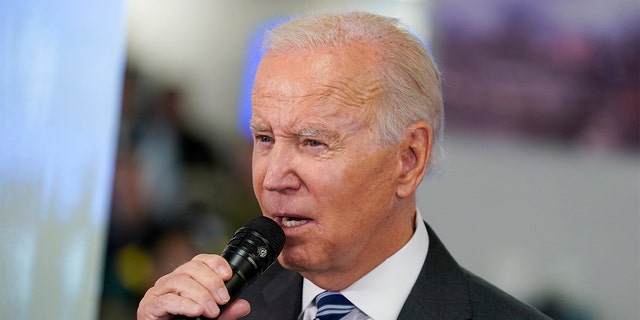 President Biden speaks about Hurricane Ian during a visit to FEMA headquarters, Thursday, Sept. 29, 2022, in Washington. 