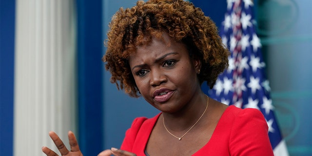 White House press secretary Karine Jean-Pierre told reporters that "voter suppression" and "high turnout" can take place at the same time in a Tuesday press conference. 