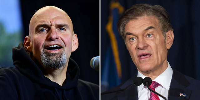 Fetterman, left, and Oz, right, will go head to head in the Pennsylvania Senate election on Nov. 8.