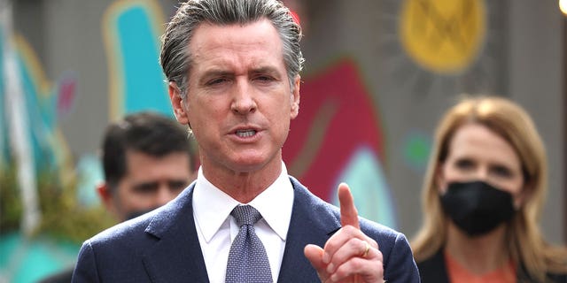 Democratic California Gov. Gavin Newsom speaks during a bill signing ceremony on Feb. 9, 2022.