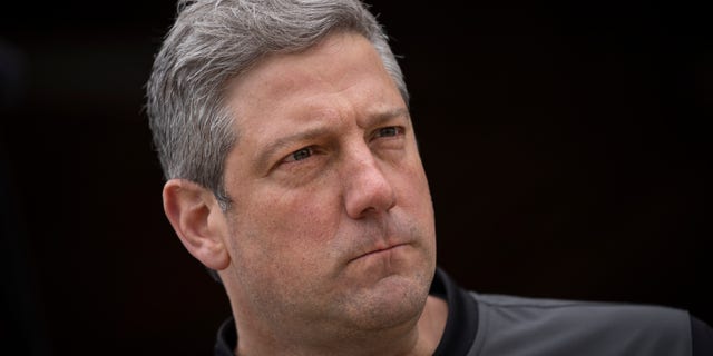 Rep. Tim Ryan (D-OH), Democratic candidate for U.S. Senate in Ohio, attends a rally in support of the Bartlett Maritime project, a proposal to build a submarine service facility for the U.S. Navy, on May 2, 2022 in Lorain, Ohio.