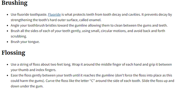 DHS posted a blog teaching employees how to brush their teeth and floss.