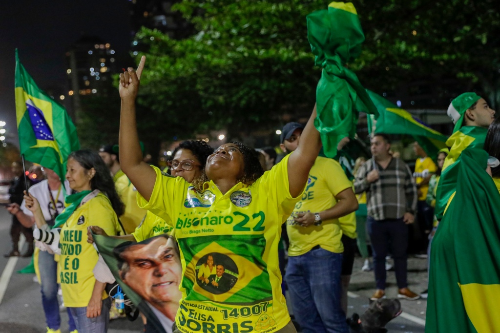 Supporters of Brazilian President Jair Bolsonaro, 