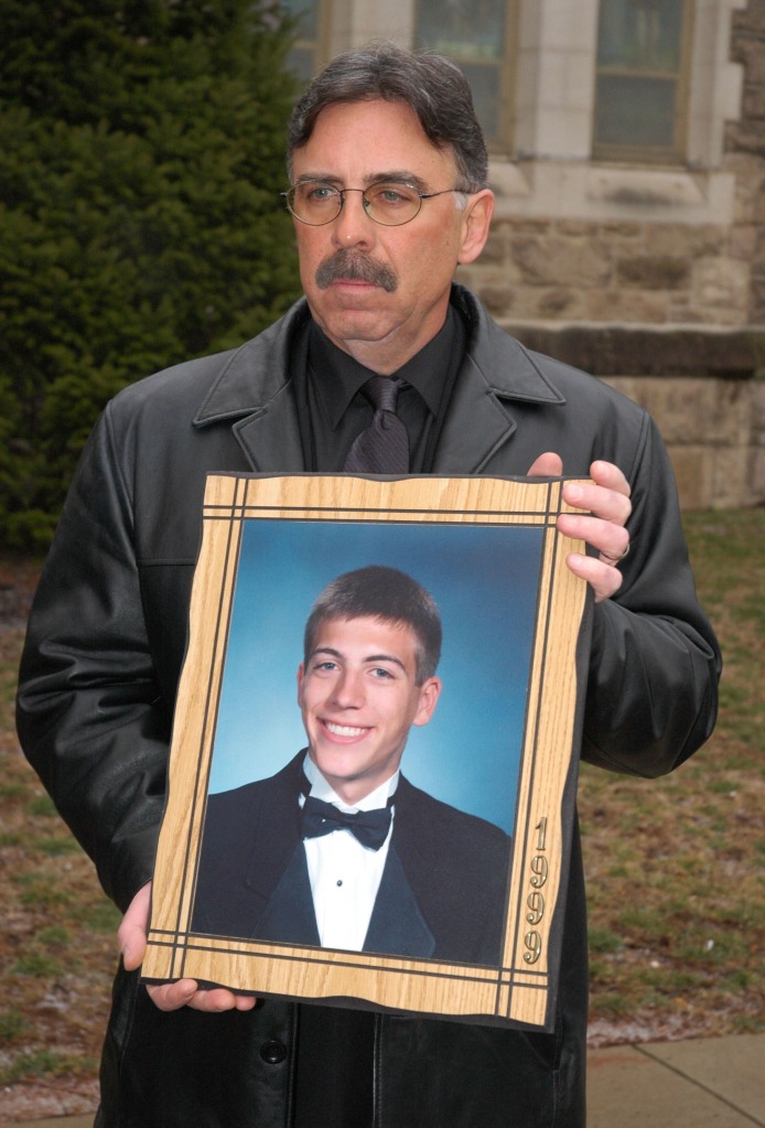 Thomas Strenko holds a picture of his late son, Michael, who was Charles Cullen's youngest victim.