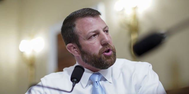 Rep. Markwayne Mullin speaks during a House Intelligence Committee hearing on April 15, 2021, in Washington, D.C.