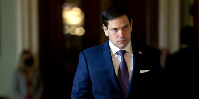 Senator Marco Rubio, a Republican from Florida, walks to a Senate Republican caucus meeting at the U.S. Capitol in Washington, D.C., on Thursday, Oct. 7, 2021.