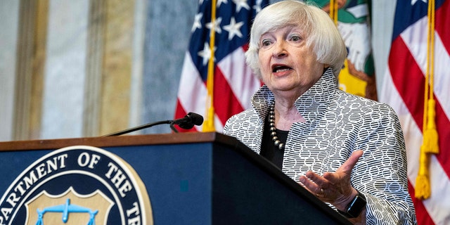 US Treasury Secretary Janet Yellen speaks on the state of the US economy during a press conference at the Department of Treasury in Washington, DC, July 28, 2022.