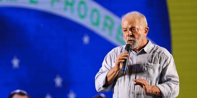 Brazilian presidential candidate for the leftist Workers Party (PT) and former President (2003-2010), Luiz Inacio Lula da Silva, speaks during an election rally in Manaus, Brazil, on August 31, 2022