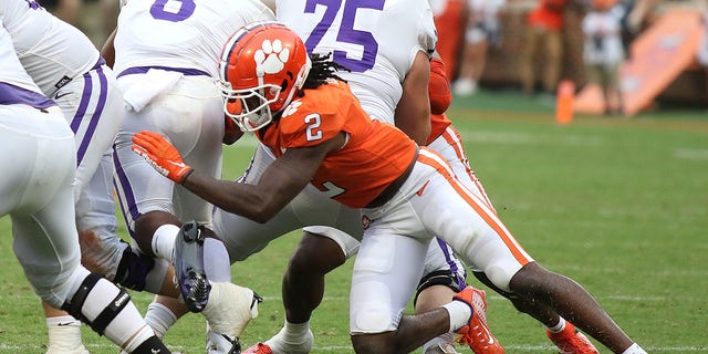 Clemson's Fred Davis II (2) is shown during the game against Furman on Sept. 10, 2022, at Clemson Memorial Stadium in Clemson, South Carolina.