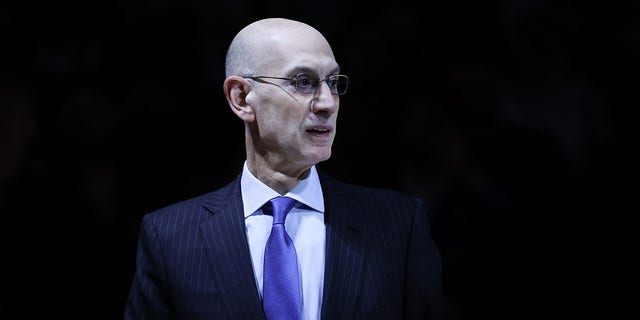 Commissioner of the NBA, Adam Silver is seen at the Champions Ring Night Ceremony before NBA game between Golden State Warriors and Los Angeles Lakers at the Chase Center on October 18, 2022, in San Francisco, California, United States. 