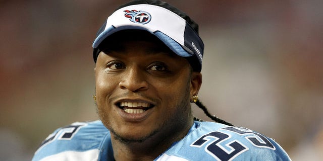 Running back LenDale White, #25 of the Tennessee Titans, smiles during the game with the Houston Texans on Nov. 23, 2009 at Reliant Stadium in Houston.