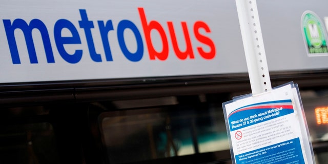 A Metrobus stop in Washington, D.C., on Oct. 24, 2018.