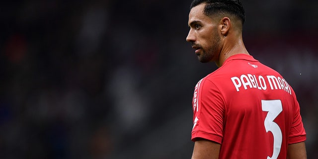 Pablo Marí of AC Monza looks on during the Serie A football match between AC Milan and AC Monza.