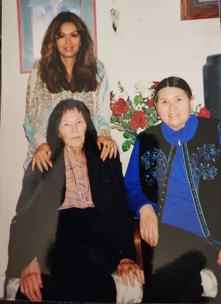 Rosalind (clockwise from top left) with Marie and their mother.