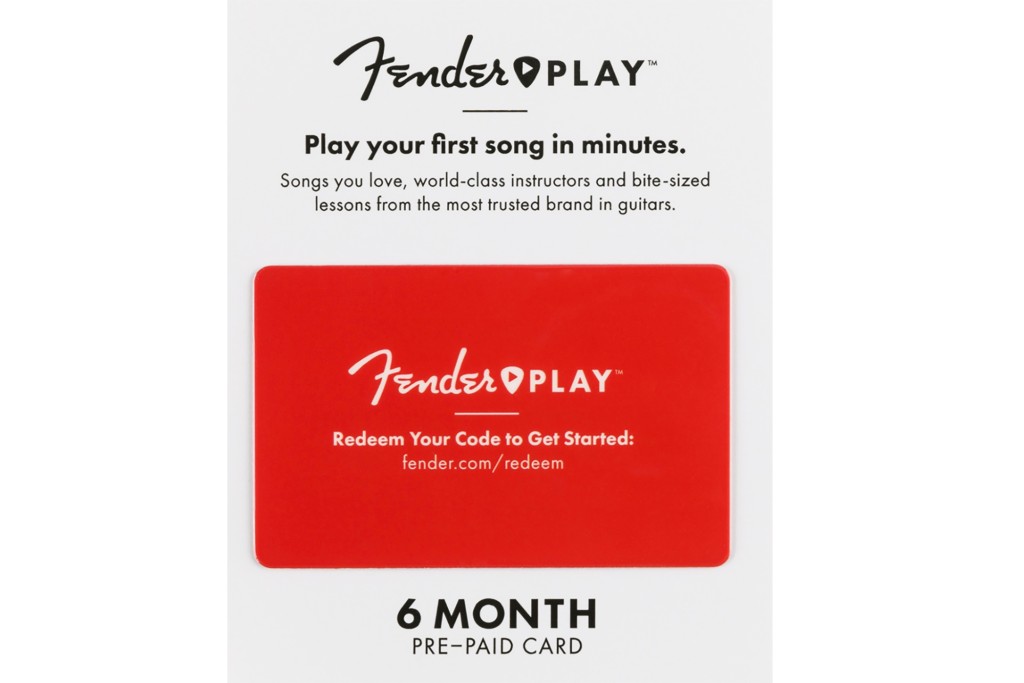 A red gift card to Fender for guitar lessons 