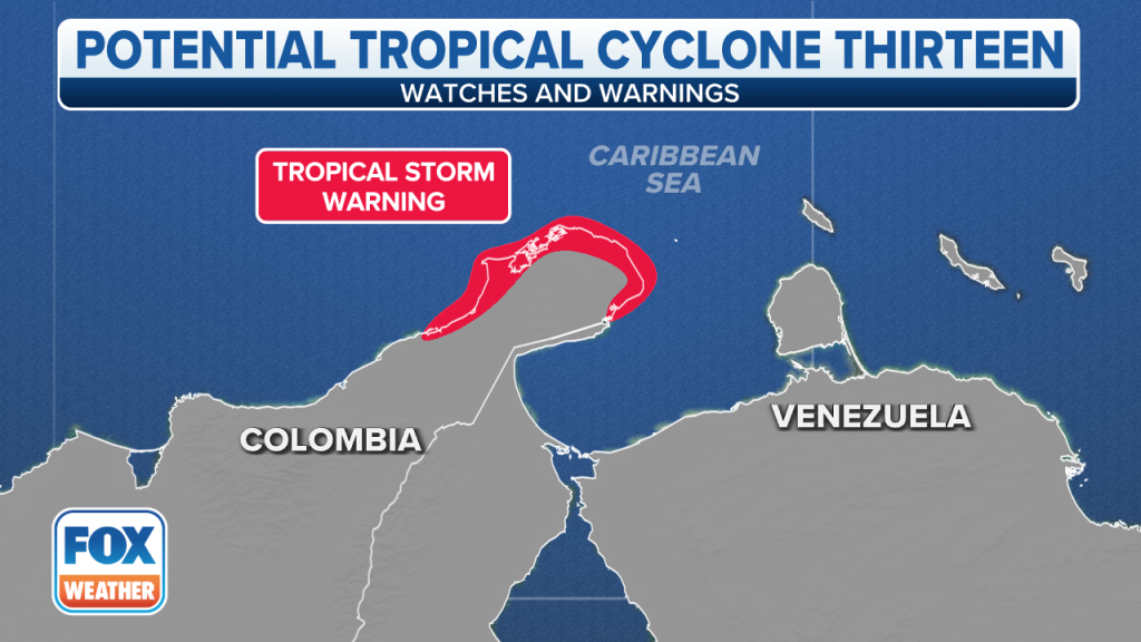 Current watches and warnings for Potential Tropical Cyclone Thirteen