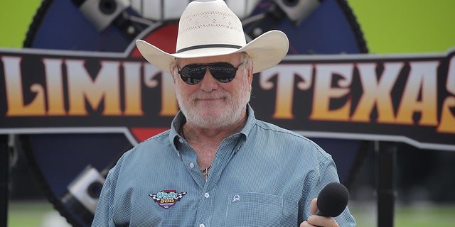 Terry Bradshaw gives the command to start engines prior to the NASCAR Cup Series O'Reilly Auto Parts 500 at Texas Motor Speedway on July 19, 2020 in Fort Worth, Texas.