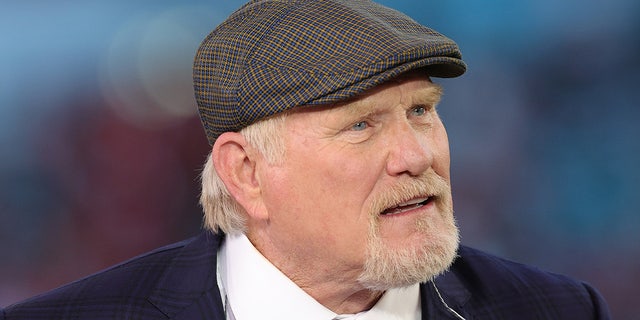 Fox Sports host and former NFL quarterback Terry Bradshaw looks on prior to Super Bowl LIV between the San Francisco 49ers and the Kansas City Chiefs at Hard Rock Stadium on February 02, 2020, in Miami, Florida. 