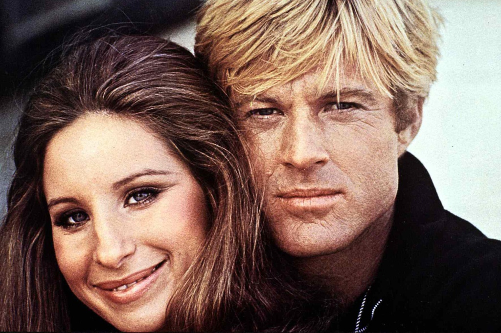 The Way We Were, poster, l-r: Robert Redford, Barbra Streisand on poster art, 1973. (Photo by LMPC via Getty Images)