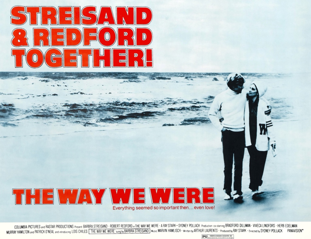 The Way We Were, poster, l-r: Robert Redford, Barbra Streisand on poster art, 1973. (Photo by LMPC via Getty Images)