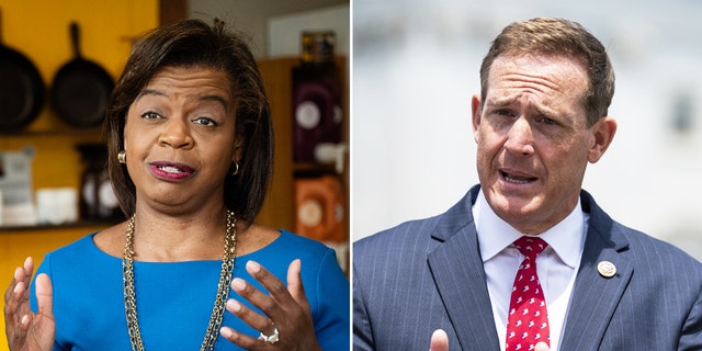 North Carolina Senate candidates Cheri Beasley, a Democrat, and Ted Budd, a Republican.