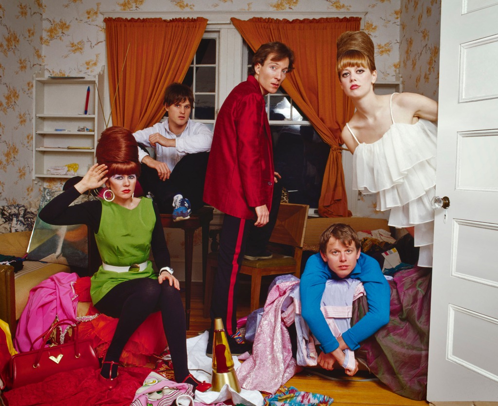 The B-52's were shot in the sewing room of their home in Nyack, NY.