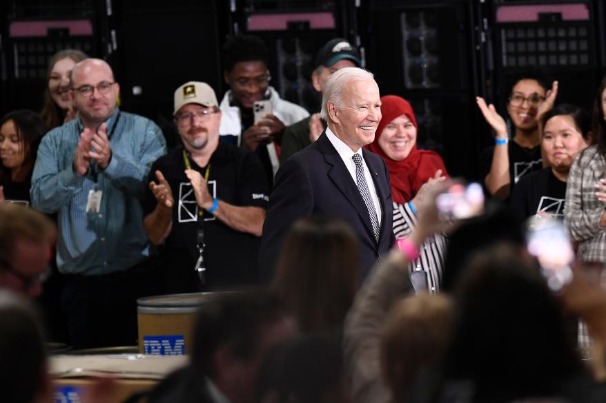 Biden called out Republicans for not supporting the recently passed CHIPS and Science Act during his remarks.