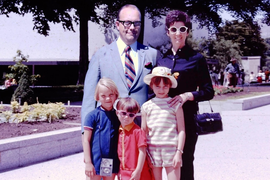 Not only was Jan (front row, right, with sisters Susan and Karen) allegedly abused by B, but her parents Bob and MaryAnn were also groomed by him.