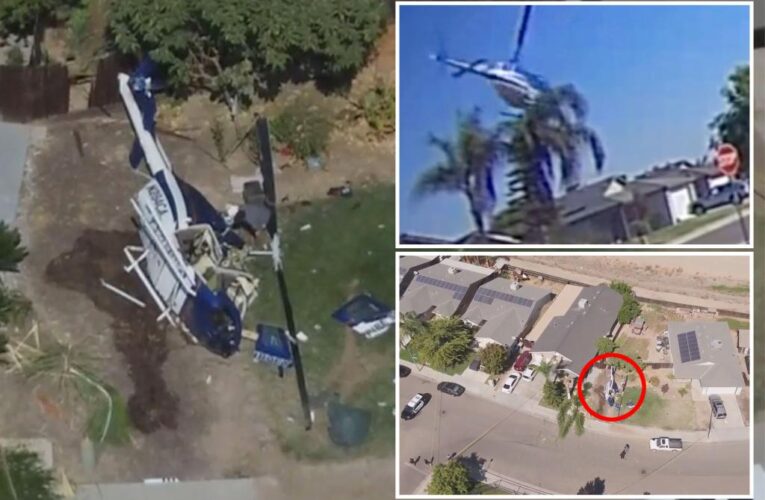 Video shows helicopter crashing into California neighborhood