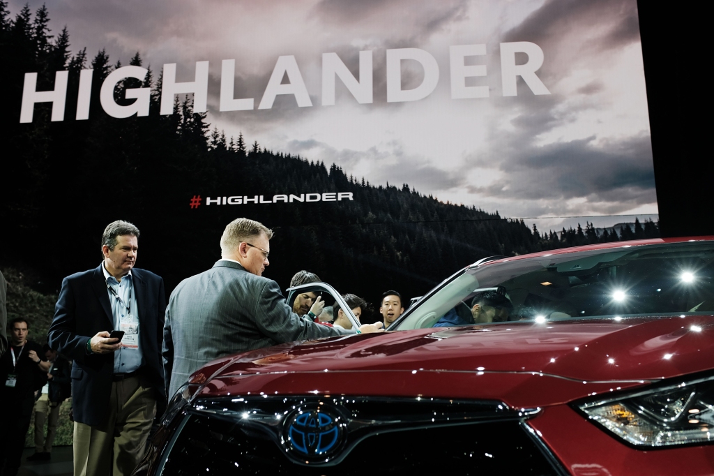 The 2020 Toyota Highlander is displayed at the New York International Auto Show at the Jacob K. Javits Convention Center on April 17, 2019 in New York City. Thousands of car enthusiasts, dealers, journalists and others will attend the annual event which is one of the largest auto shows in America.