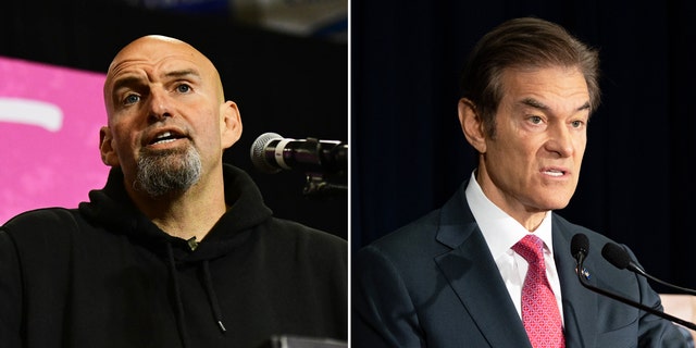 Pennsylvania Senate Democratic nominee John Fetterman and Pennsylvania Senate GOP nominee Dr. Mehmet Oz.