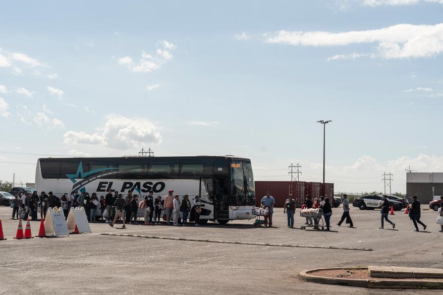 El Paso has been sending four to eight buses a day since the new Biden administration policy was announced.