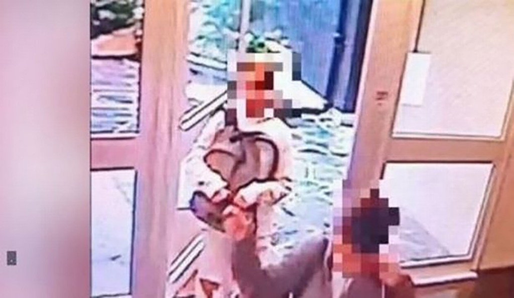 Pictured: Lola is pictured in this CCTV footage still wearing a white coat and carrying what appears to be her schoolbag
