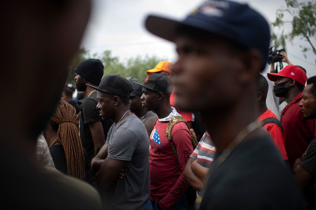 Haitian migrants at a shelter in Mexico near the Texas border in May. 