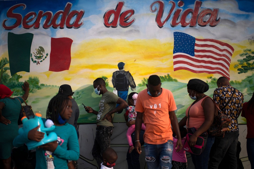 Haitian migrants at a shelter in Reynosa, Mexico, in May.  