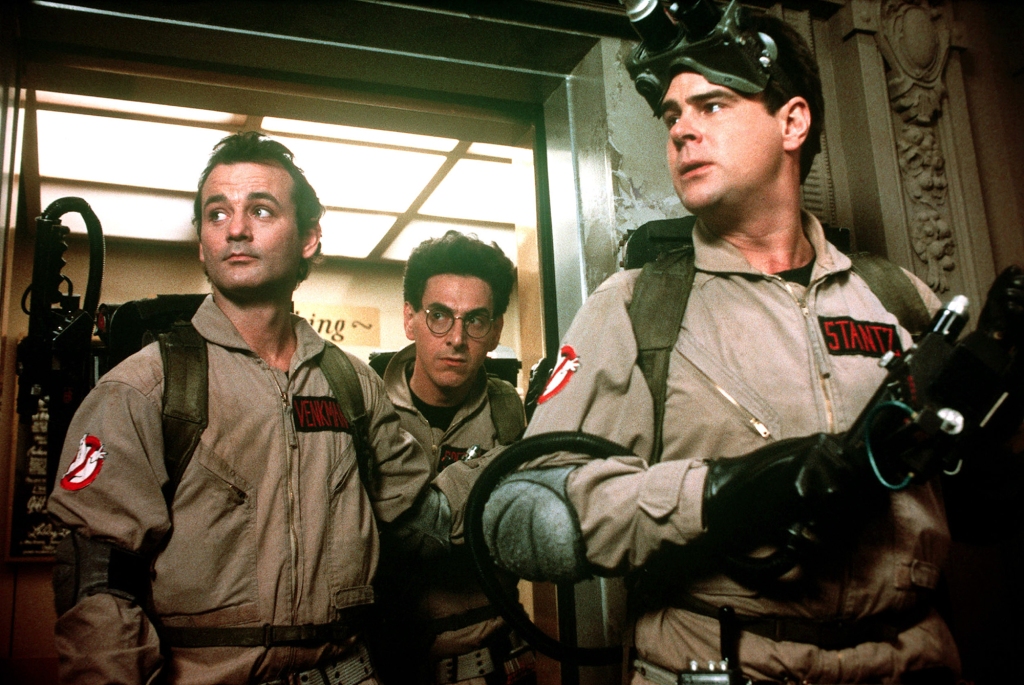Murray (far left) is also accused of pushing "Ghostbusters" co-star and "Groundhog Day" director Harold Ramis (center) during production of the latter.