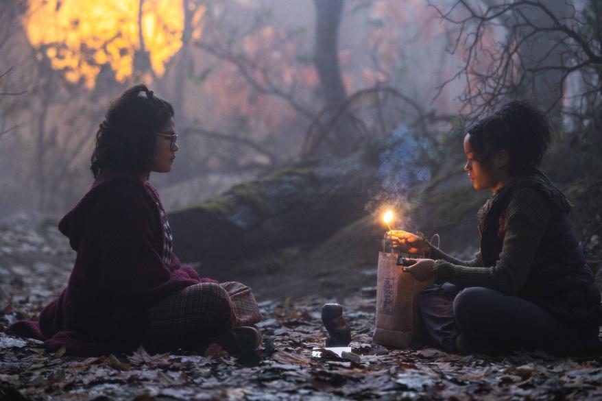 Belissa Escobedo as Izzy and Whitney Peak as Becca in "Hocus Pocus 2."