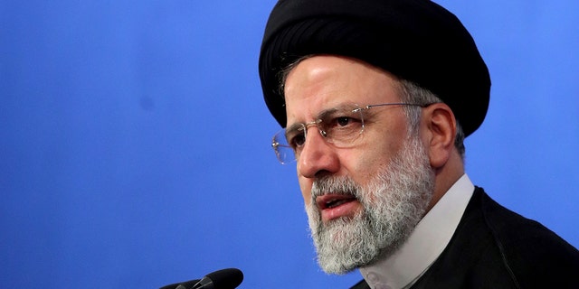 President Ebrahim Raisi speaks during a press conference in Tehran, Iran, Aug. 29, 2022.