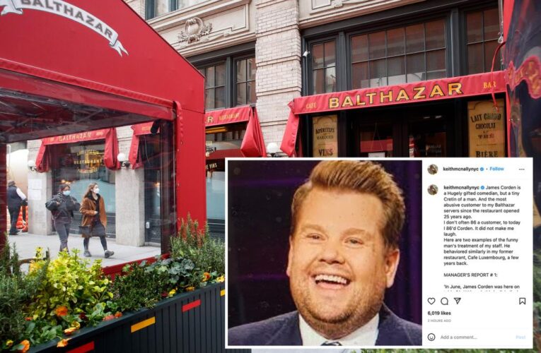 James Corden banned from NYC restaurant for mistreating employees