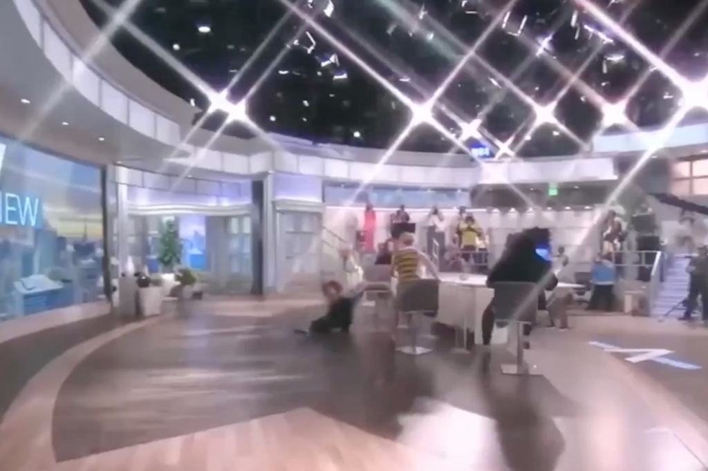 Joy Behar falling on set of The View