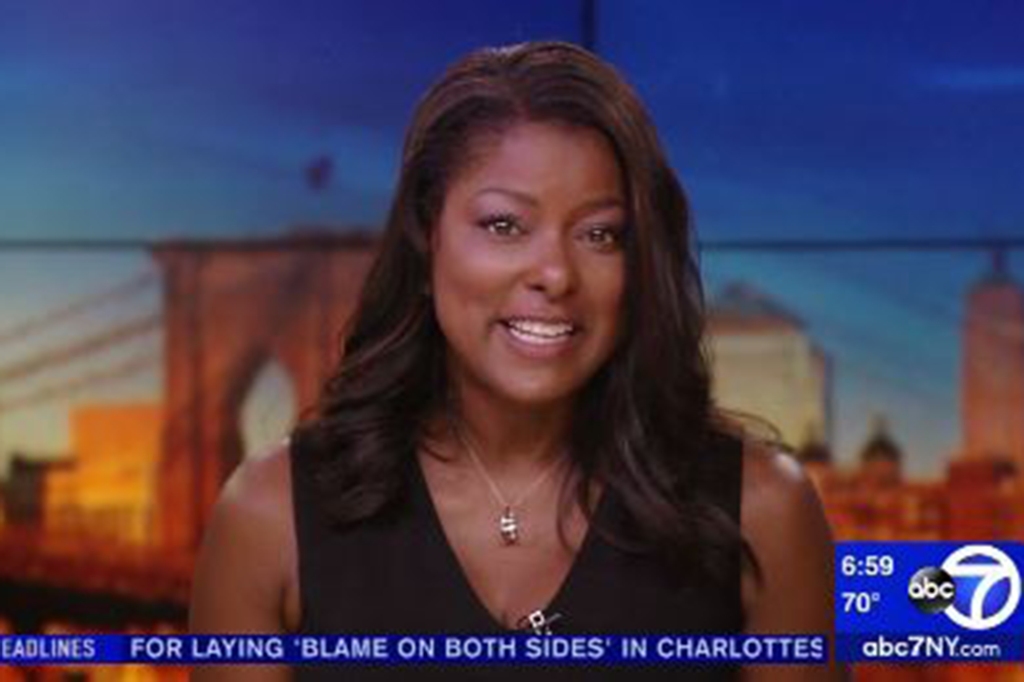 A screen shot of Lori Stokes delivering the news at WABC/Ch 7.