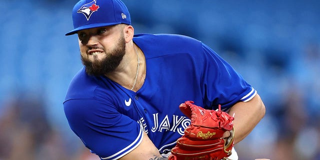 Alek Manoah of the Toronto Blue Jays delivers a pitch in the first inning of a doubleheader against the Tampa Bay Rays at Rogers Centre Sept. 13, 2022, in Toronto, Ontario, Canada.