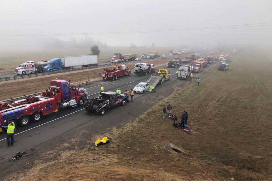 There was one reported death from the fatal pile-up along Interstate 5 southbound on Oct. 19, 2022.