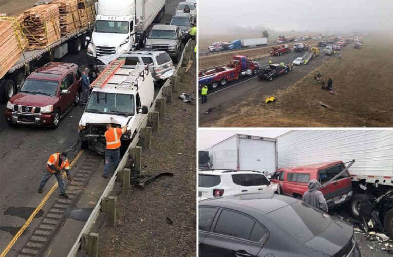 Oregon 60-car pileup leaves one dead