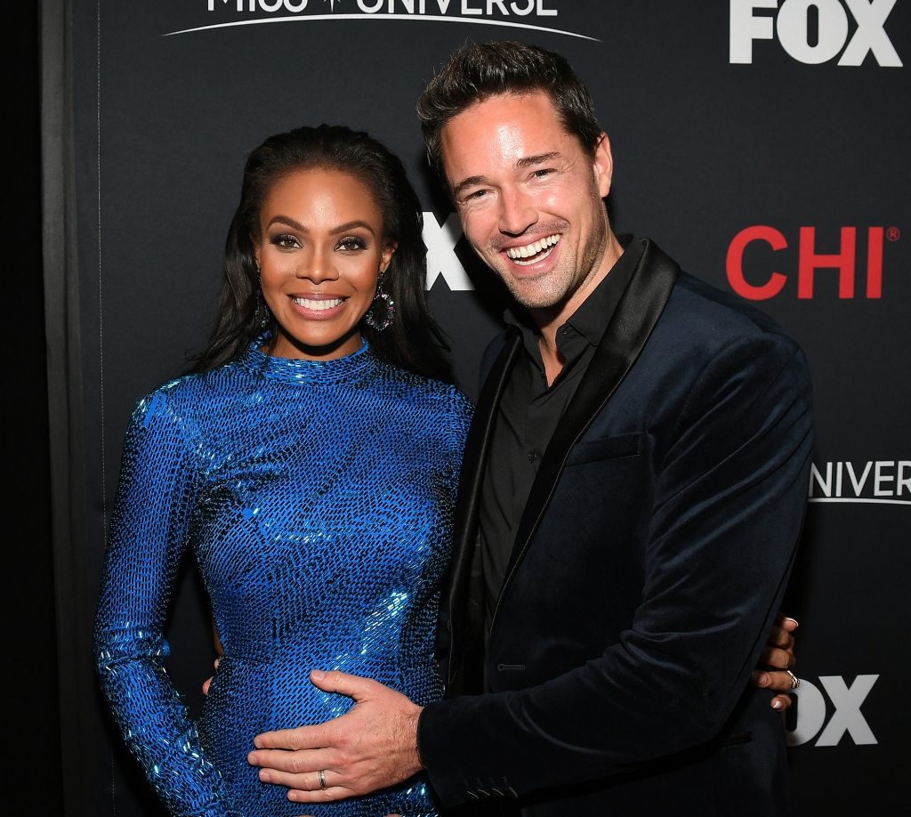 Crystle Stewart and Max Sebrechts attend the 2019 Miss Universe Pageant at Tyler Perry Studios on December 08, 2019.