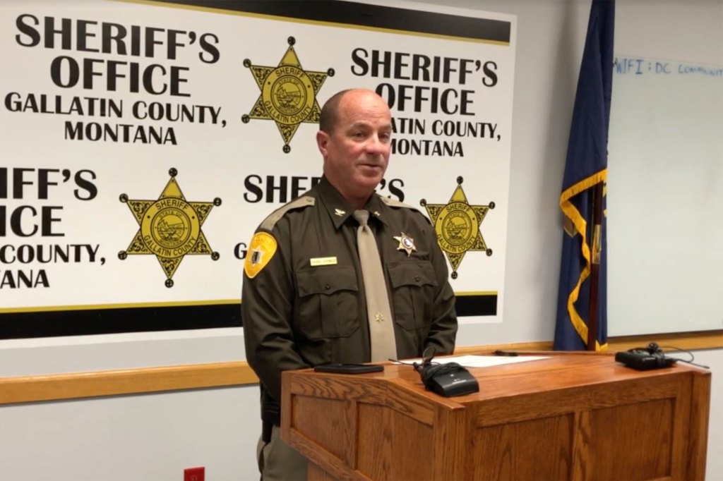 Sheriff Dan Springer speaks at a press conference.