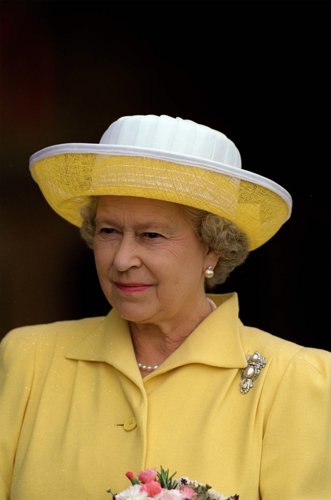 The real Queen Elizabeth II is pictured in the late 1990s. 