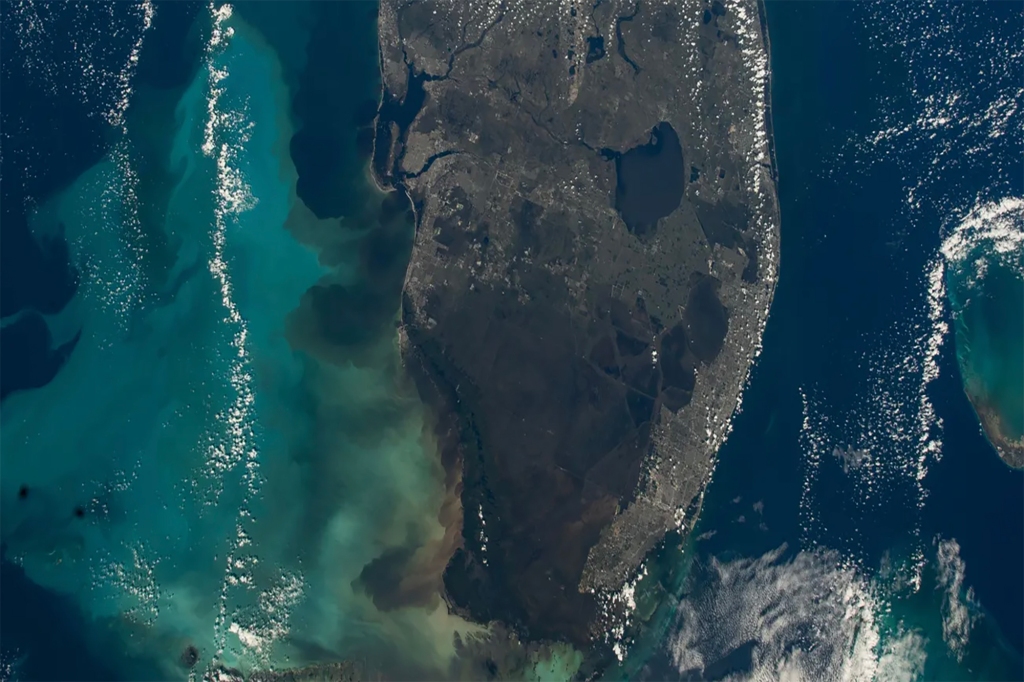 From the ISS, an astronaut took photos of the silt, dirt and pollution ridden floodwaters from Hurricane Ian, flowing into the Gulf of Mexico.